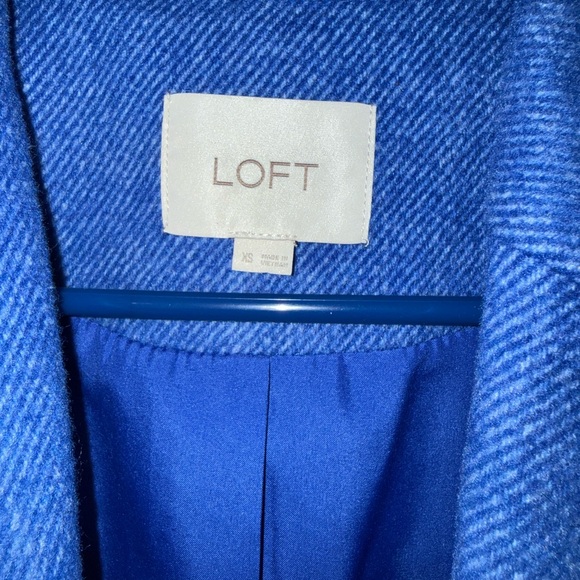 LOFT Vibrant Blue Textured Coat - Picture 2 of 8